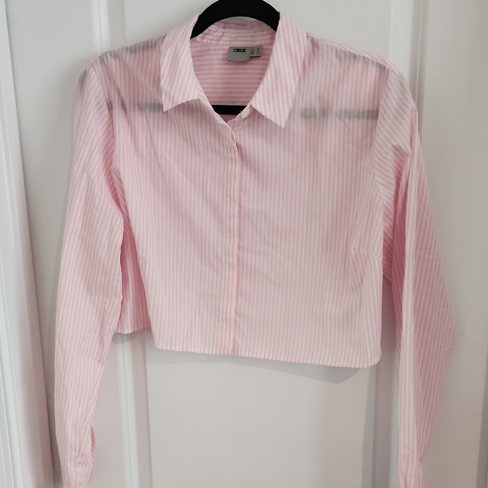 ASOS Pink Striped Crop Top